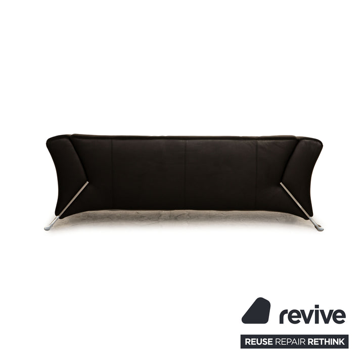 Rolf Benz 322 leather three-seater black sofa couch