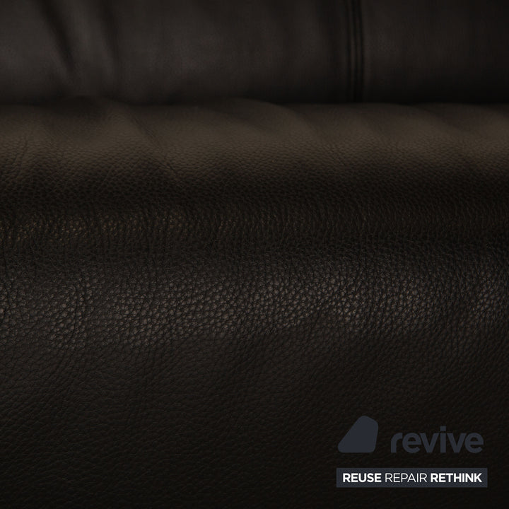 Rolf Benz 322 leather three-seater black sofa couch