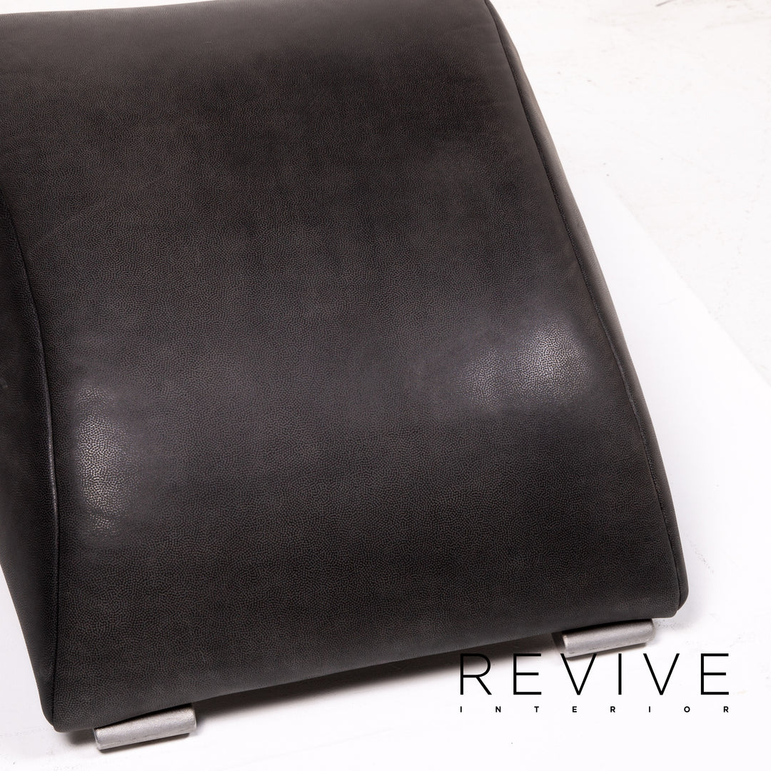 Rolf Benz 322 leather stool anthracite gray #14123