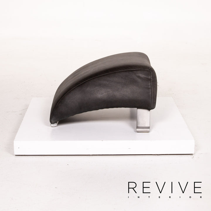 Rolf Benz 322 leather stool anthracite gray #14123