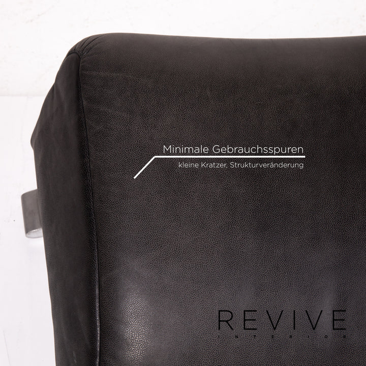 Rolf Benz 322 leather stool anthracite gray #14123