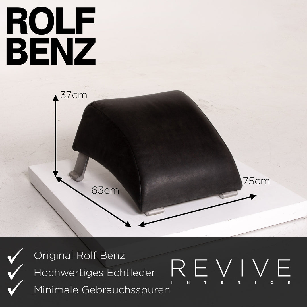Rolf Benz 322 leather stool anthracite gray #14123