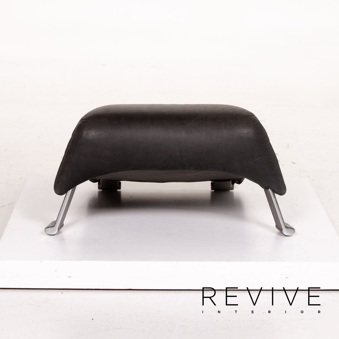 Rolf Benz 322 leather stool anthracite gray #14123