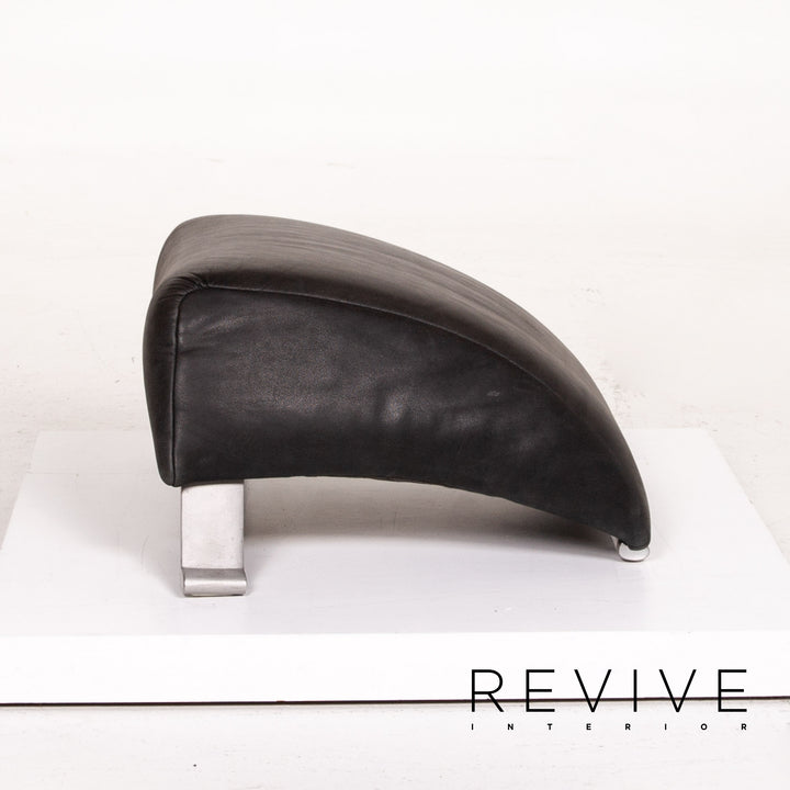 Rolf Benz 322 leather stool anthracite gray #14123