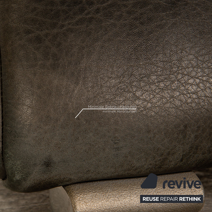 Rolf Benz 322 Leder Hocker Grau