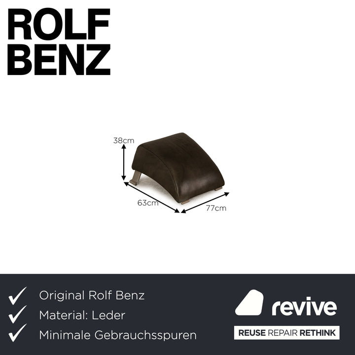 Rolf Benz 322 Leder Hocker Grau