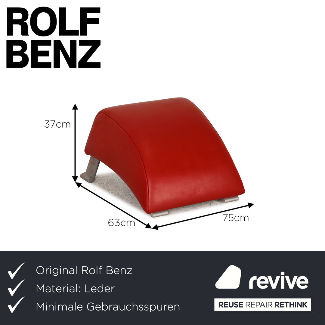 Rolf Benz 322 Leather Stool Red