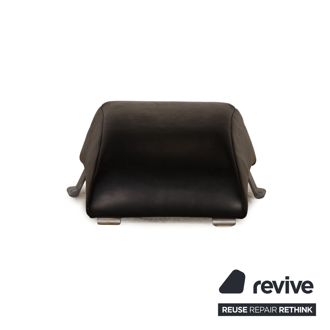 Rolf Benz 322 Leather Stool Black