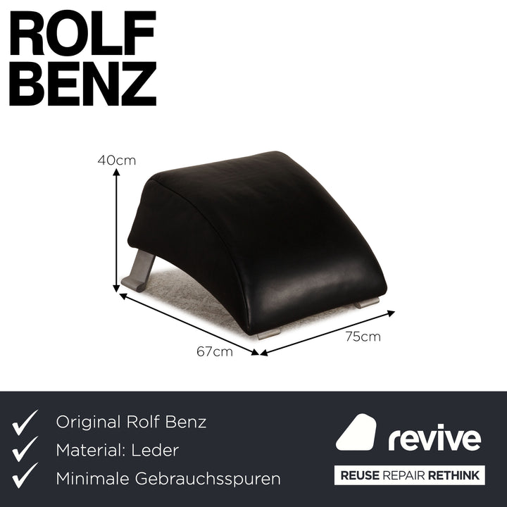 Rolf Benz 322 Leather Stool Black