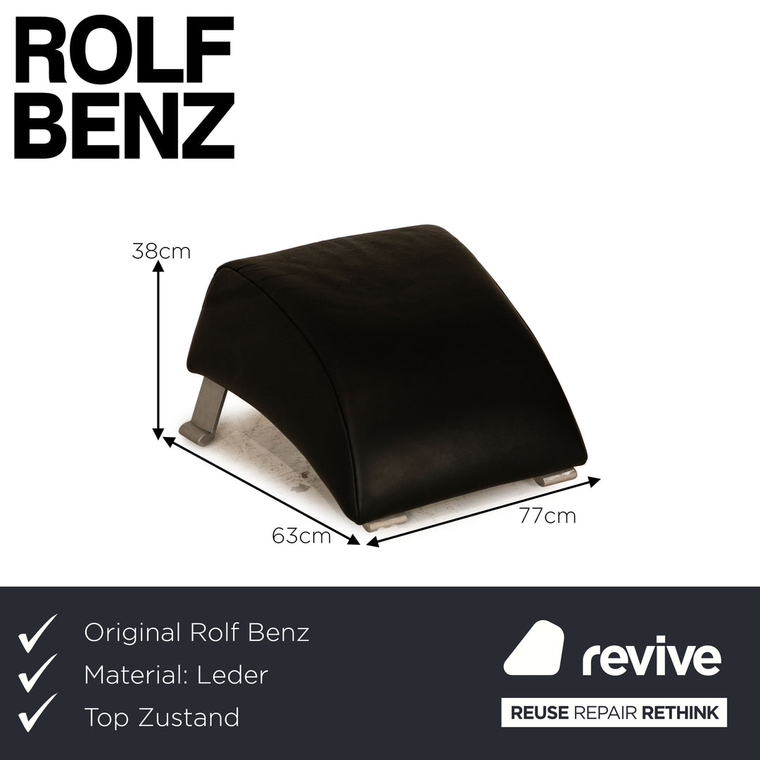 Rolf Benz 322 Leder Hocker Schwarz