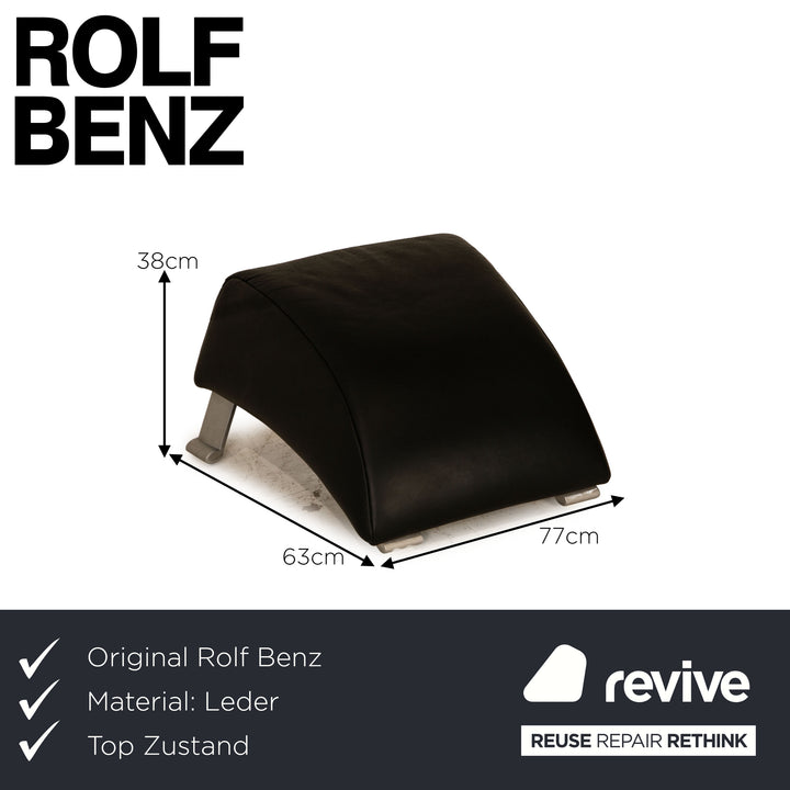 Rolf Benz 322 Leder Hocker Schwarz