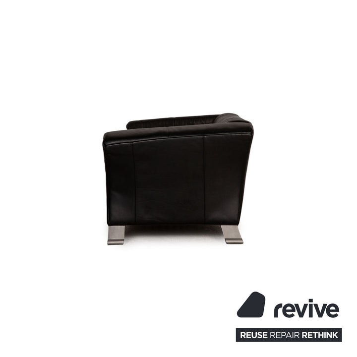 Rolf Benz 322 Leder Schwarz Zweisitzer Sofa Couch