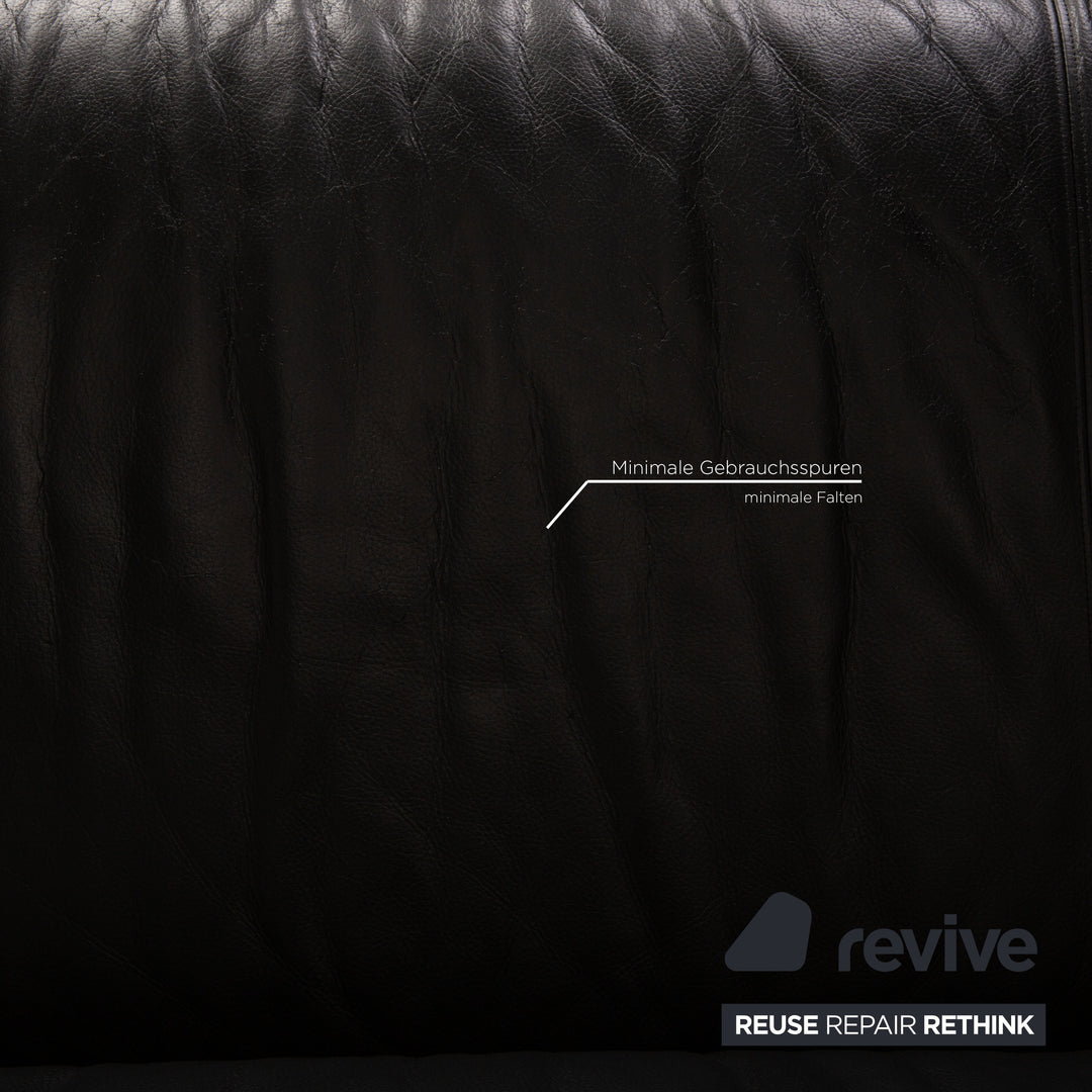 Rolf Benz 322 Leder Schwarz Zweisitzer Sofa Couch