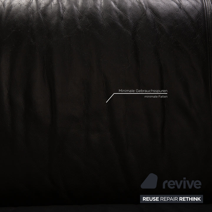 Rolf Benz 322 Leder Schwarz Zweisitzer Sofa Couch