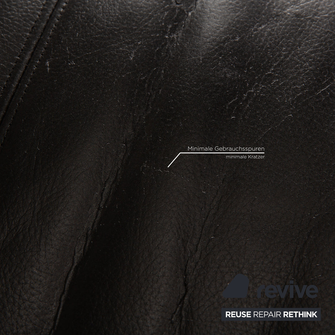 Rolf Benz 322 Leder Schwarz Zweisitzer Sofa Couch