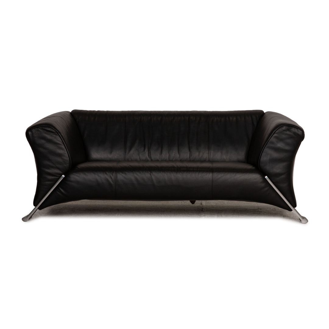 Rolf Benz 322 Leder Schwarz Zweisitzer Sofa Couch
