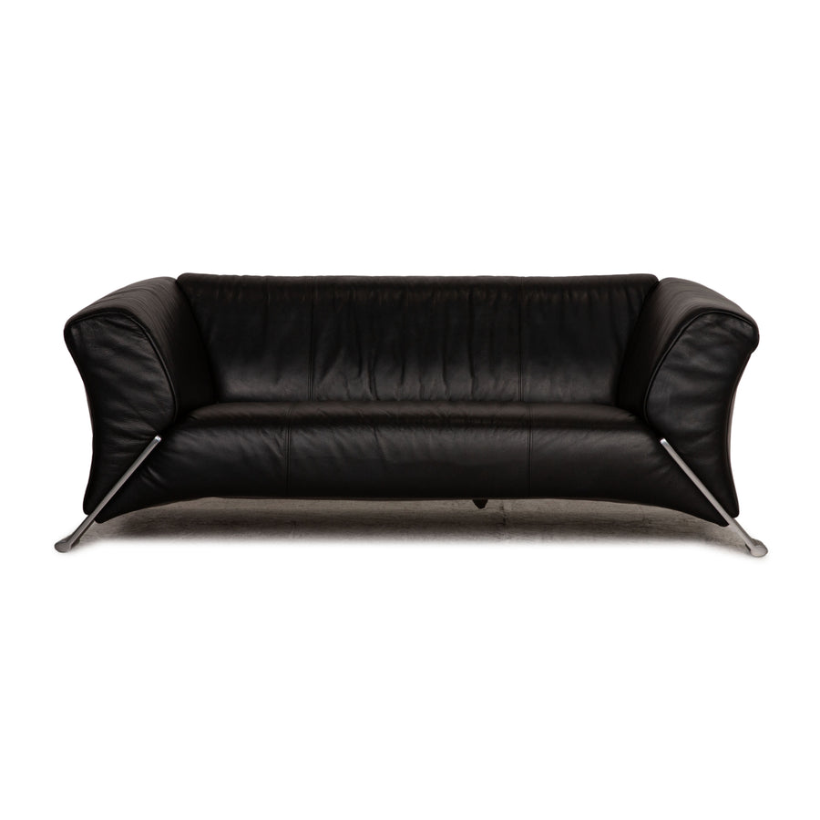 Rolf Benz 322 Leder Schwarz Zweisitzer Sofa Couch