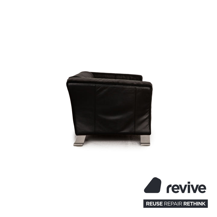 Rolf Benz 322 Leder Schwarz Zweisitzer Sofa Couch