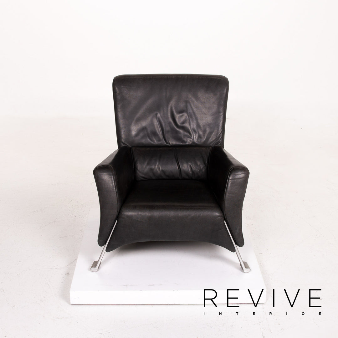 Rolf Benz 322 Leder Sessel Anthrazit Grau #14122
