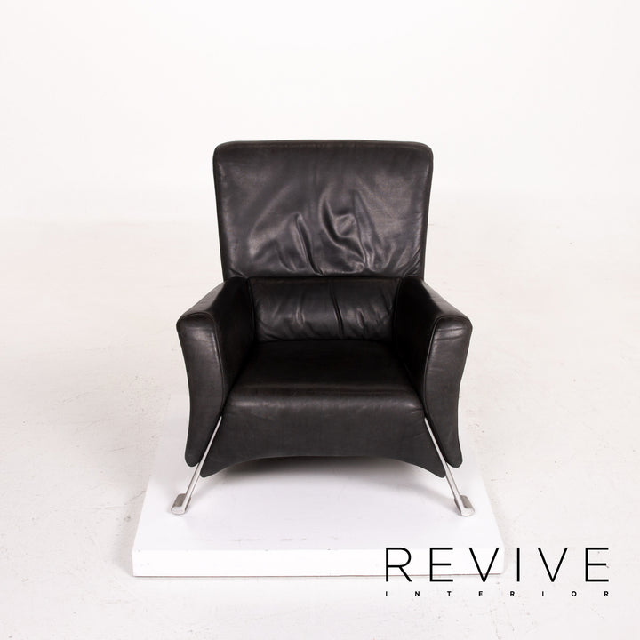 Rolf Benz 322 Leder Sessel Anthrazit Grau #14122
