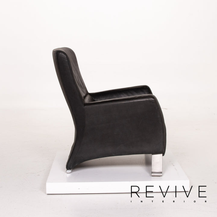 Rolf Benz 322 Leder Sessel Anthrazit Grau #14122