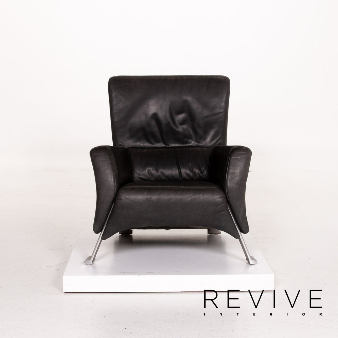 Rolf Benz 322 Leder Sessel Anthrazit Grau #14122