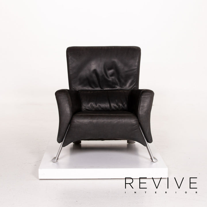 Rolf Benz 322 Leder Sessel Anthrazit Grau #14122