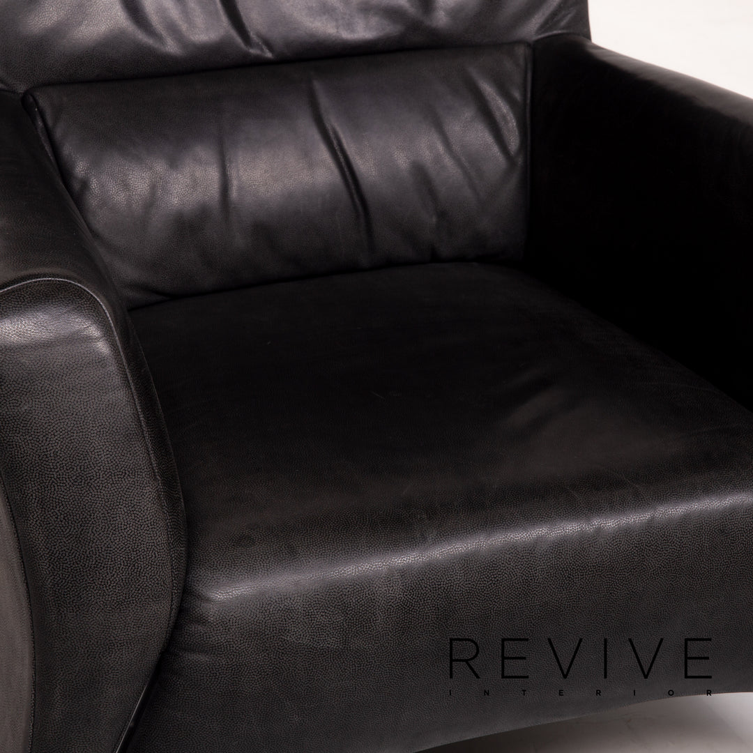 Rolf Benz 322 Leder Sessel Anthrazit Grau #14122