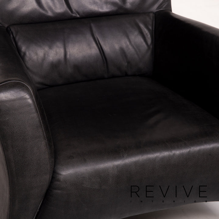 Rolf Benz 322 Leder Sessel Anthrazit Grau #14122