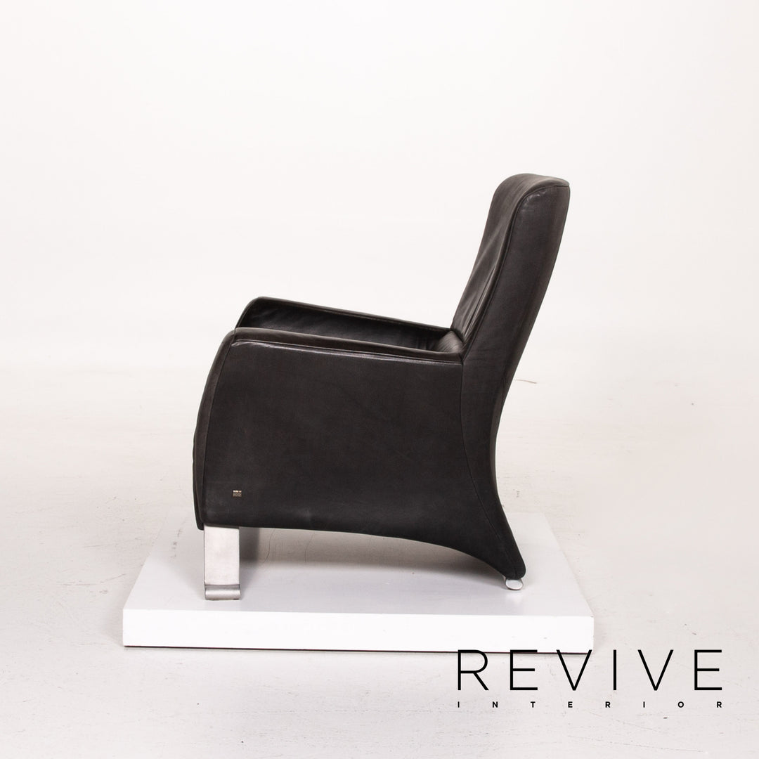 Rolf Benz 322 Leder Sessel Anthrazit Grau #14122