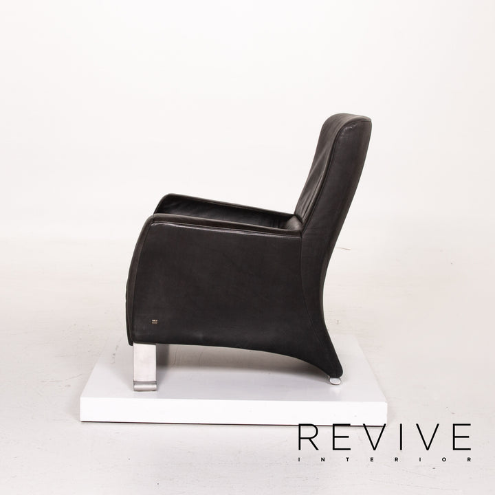 Rolf Benz 322 Leder Sessel Anthrazit Grau #14122