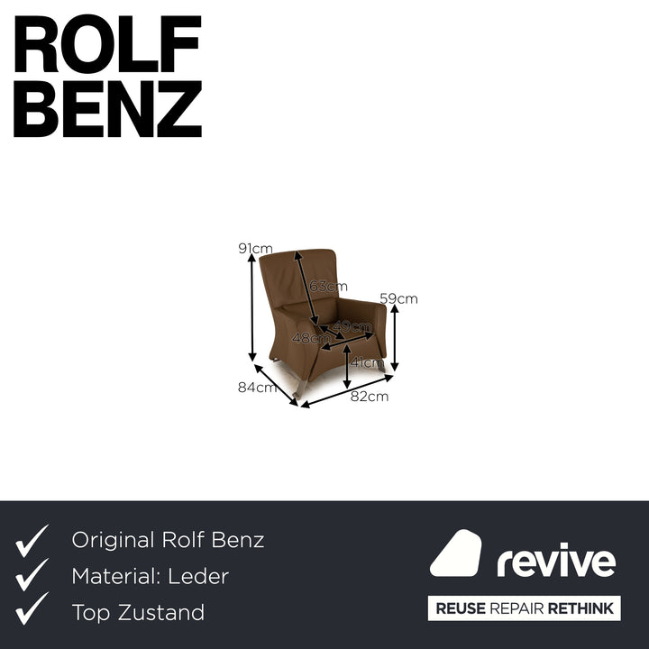 Rolf Benz 322 Leder Sessel Beige