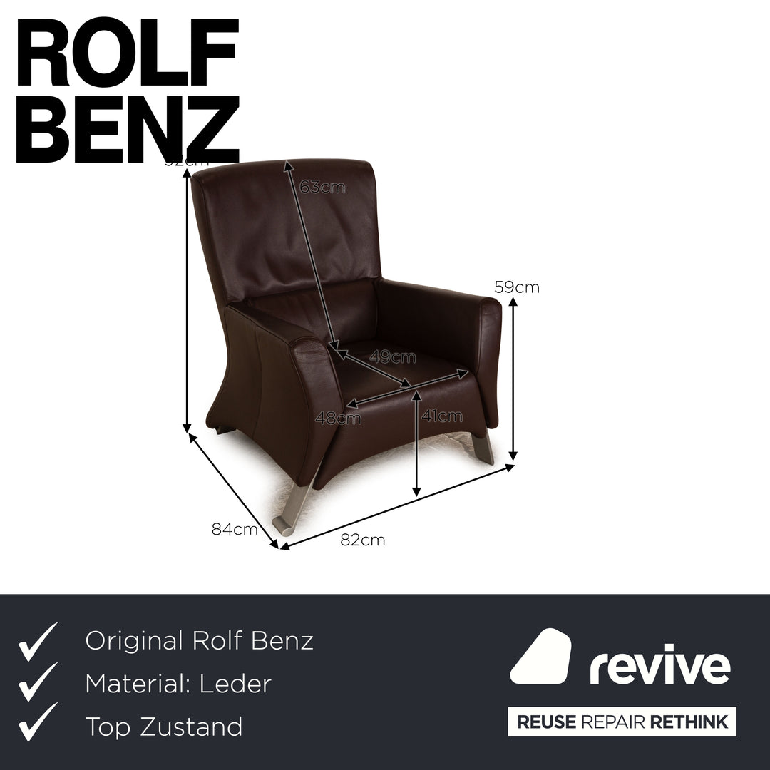 Rolf Benz 322 Leather Armchair Brown