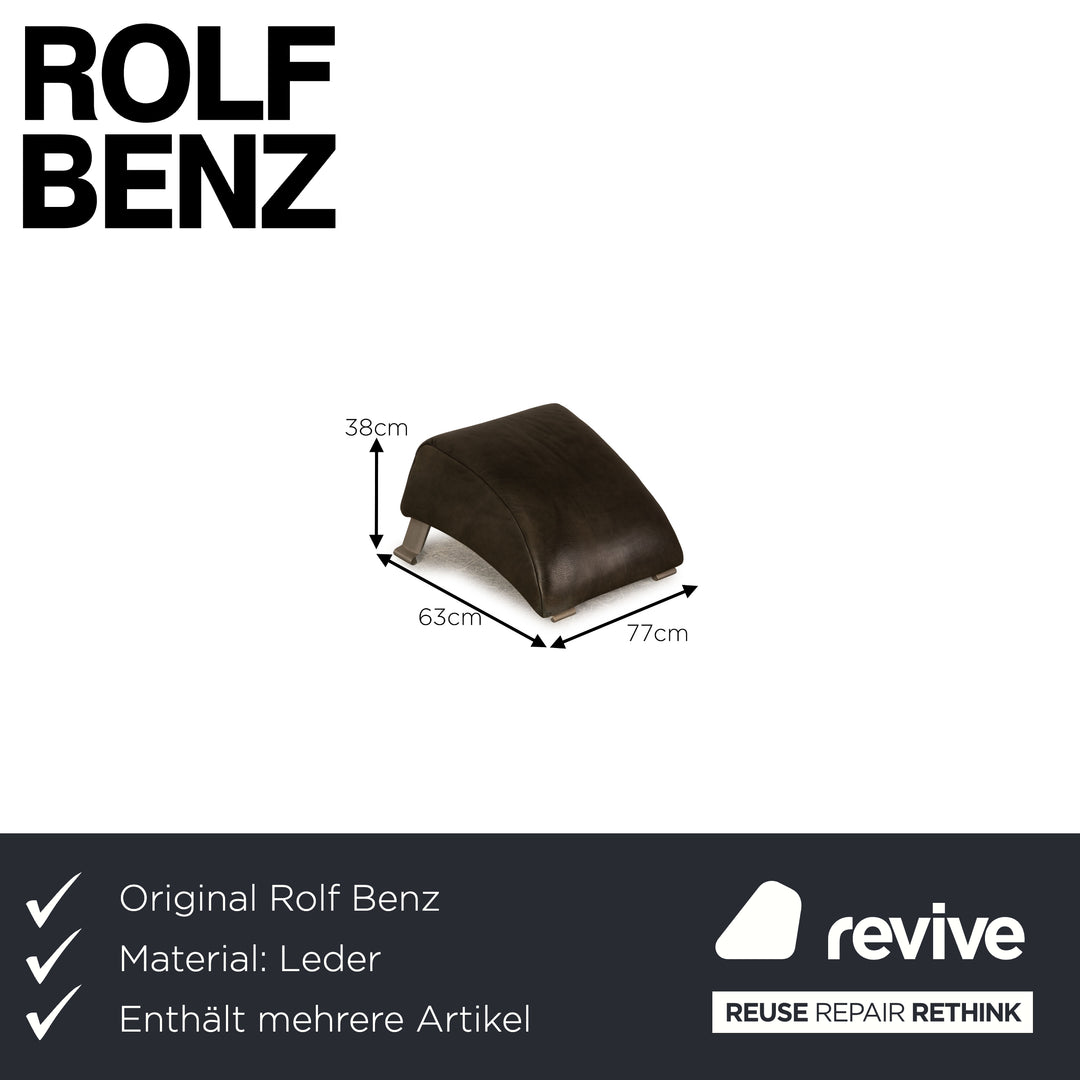 Rolf Benz 322 leather armchair set gray armchair stool