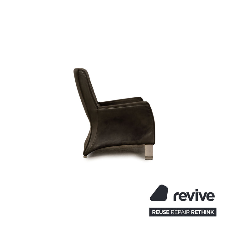 Rolf Benz 322 leather armchair set gray armchair stool