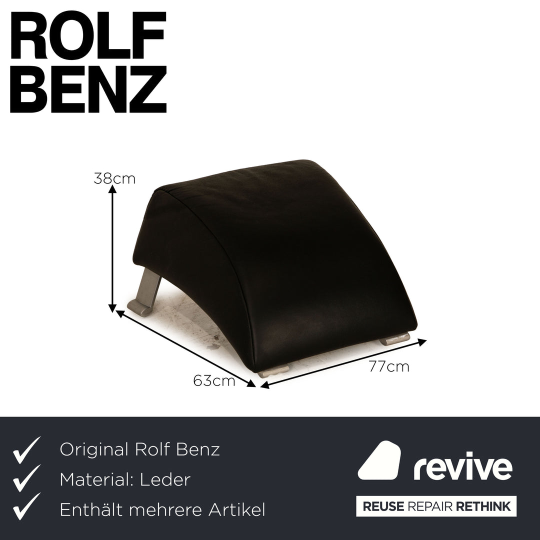 Rolf Benz 322 leather armchair set black