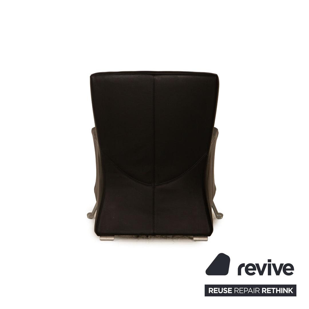 Rolf Benz 322 leather armchair set black