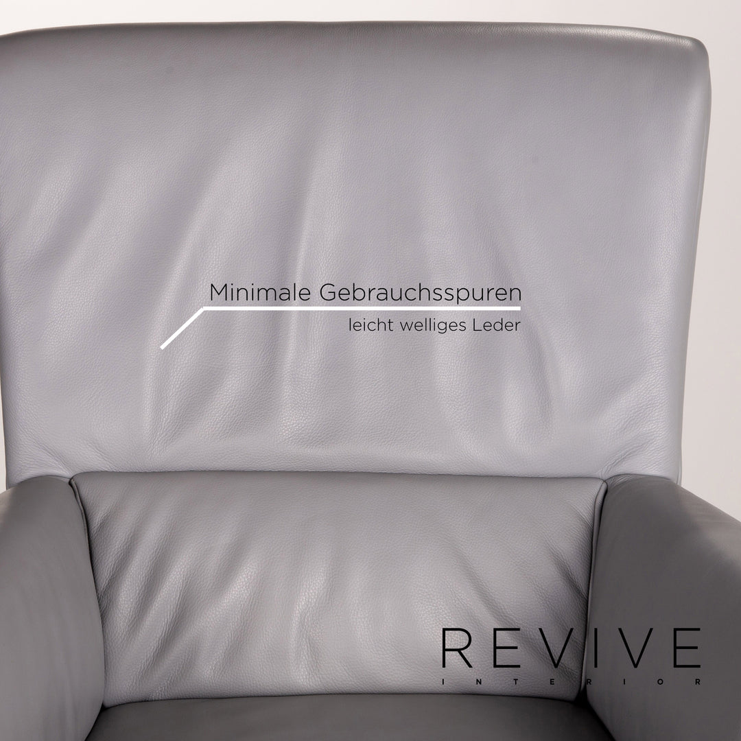 Rolf Benz 322 Leather Armchair Gray #15419