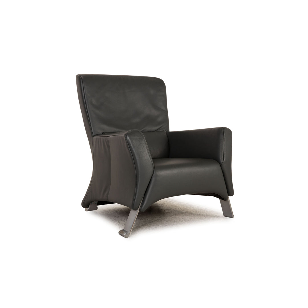 Rolf Benz 322 leather armchair grey