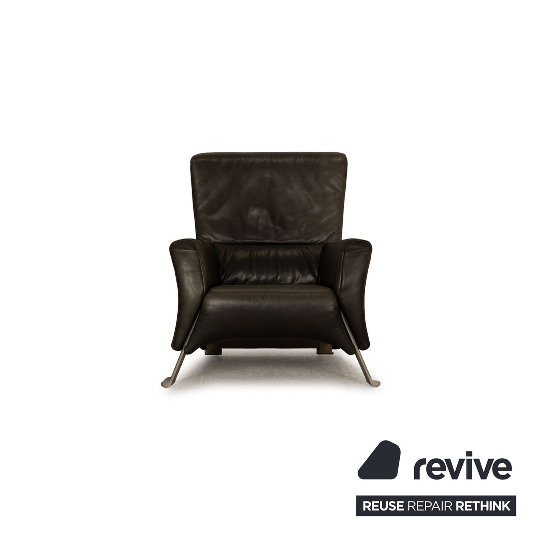 Rolf Benz 322 leather armchair grey