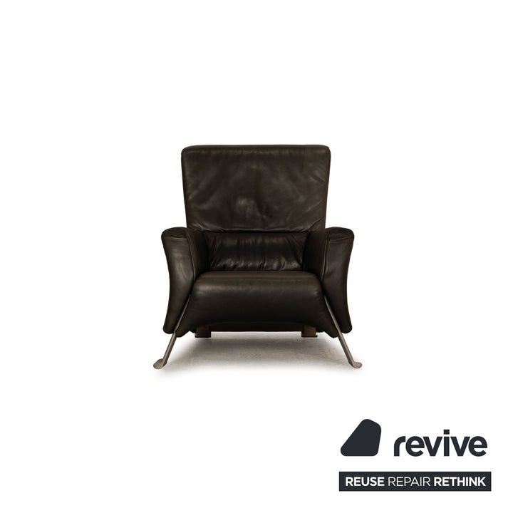Rolf Benz 322 leather armchair grey