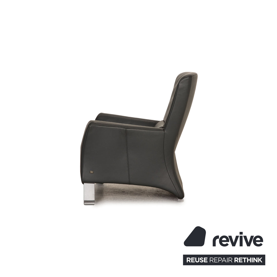 Rolf Benz 322 leather armchair grey