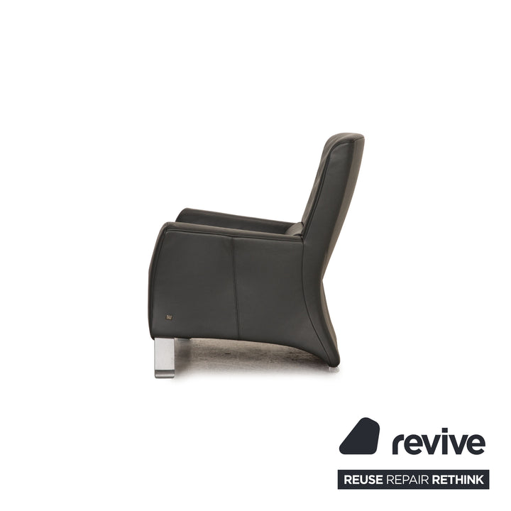 Rolf Benz 322 leather armchair grey