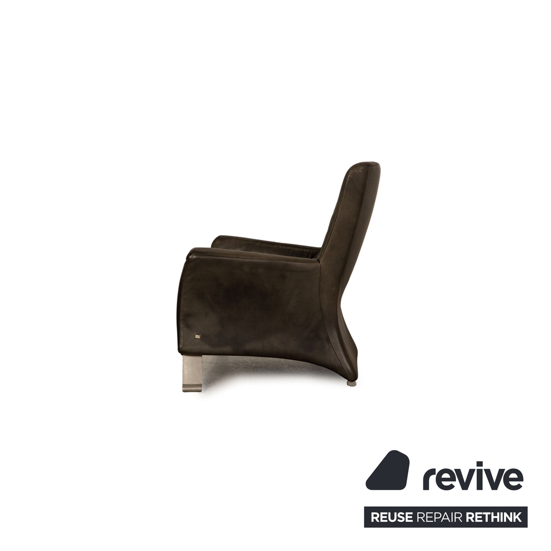 Rolf Benz 322 leather armchair grey