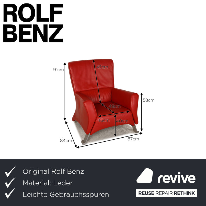 Rolf Benz 322 Leder Sessel Rot