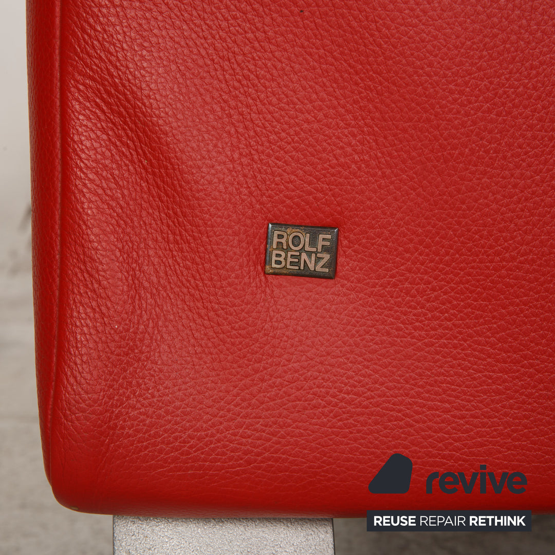 Rolf Benz 322 leather armchair red