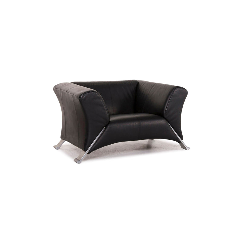 Rolf Benz 322 Leder Sessel Schwarz 