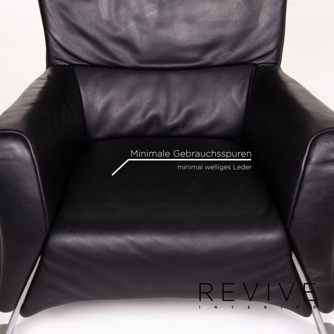 Rolf Benz 322 Leather Armchair Black #13988
