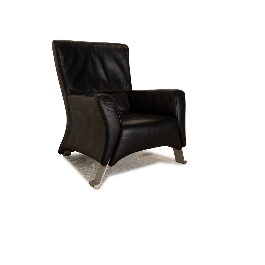 Rolf Benz 322 Leder Sessel Schwarz