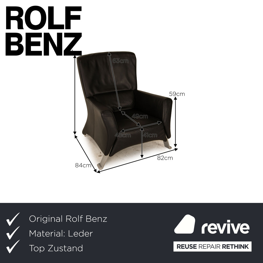 Rolf Benz 322 Leather Armchair Black